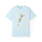 Pale blue t-shirt with "Last Splash Sarah's Bachelorette Malibu CA Summer 2024" text.