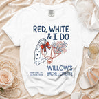 Red, White & I Do Willow's Bachelorette t-shirt, New York, July 4th, 2026.