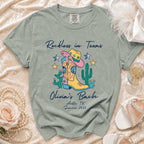 Comfort Colors t-shirt with "Reckless in Texas Olivia's Bach Austin, TX Summer 2026" design.