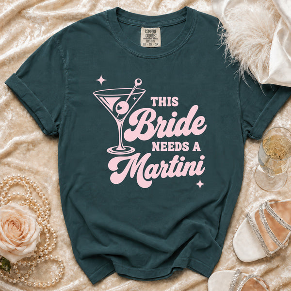 Martini Bride T-Shirt in Blue Spruce