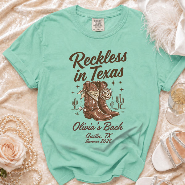 Reckless Texas Bach Party T-Shirt in Island Reef