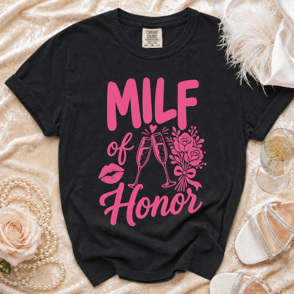 MILF Maid of Honor Tee in Black