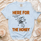 Chambray Bride To Bee & Here For The Honey bachelorette crew t-shirt