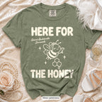 Moss Bride To Bee & Here For The Honey bachelorette crew t-shirt
