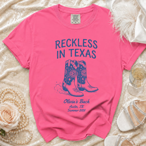 Reckless Texas Disco Cowgirl T-shirt in Crunchberry