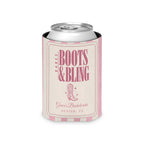 Boots & Bling striped can cooler, Blossom