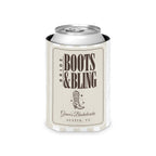 Boots & Bling striped can cooler, Bride