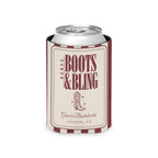 Boots & Bling striped can cooler, Chili