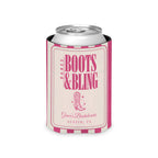 Boots & Bling striped can cooler, Crunchberry