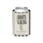 Boots & Bling striped can cooler, Pepper