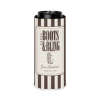 Boots & Bling slim can cooler for tall seltzer cans, Espresso