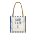 Boots & Bling striped tote bag, Blue Jean