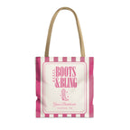 Boots & Bling striped tote bag, Crunchberry