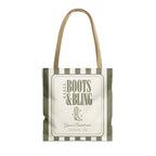Boots & Bling striped tote bag, Moss