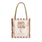 Boots & Bling striped tote bag, Terracotta