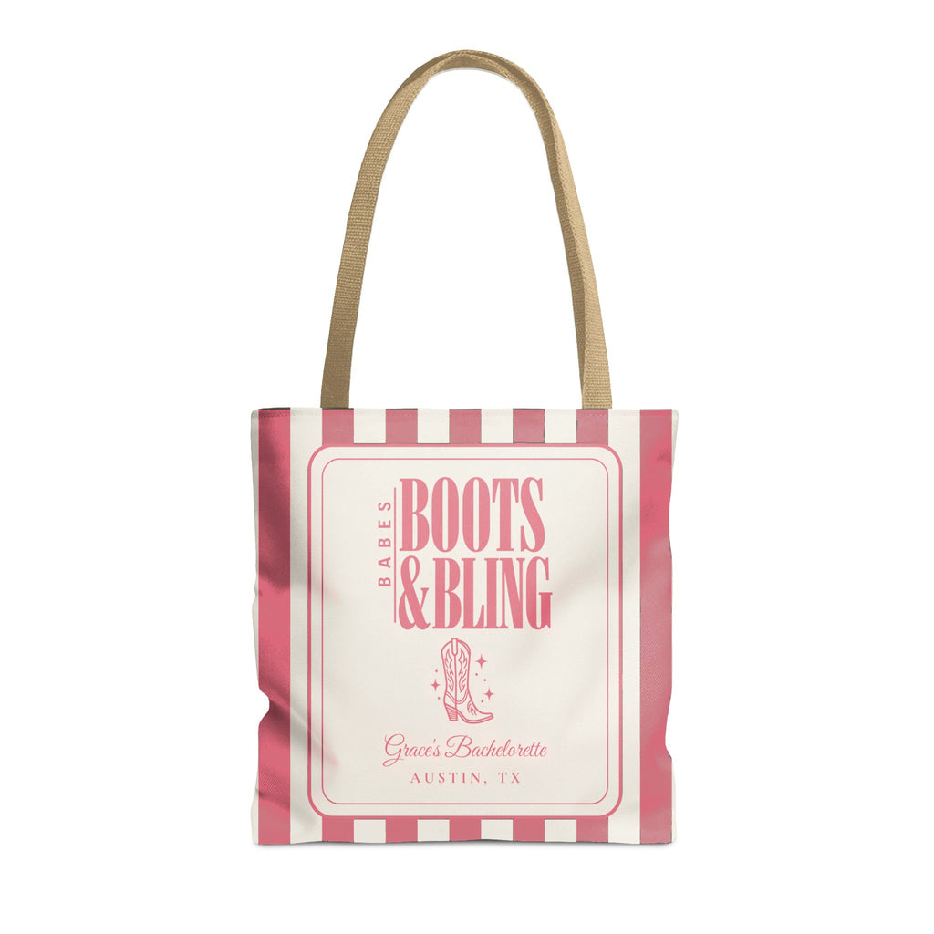 Boots & Bling striped tote bag, Watermelon