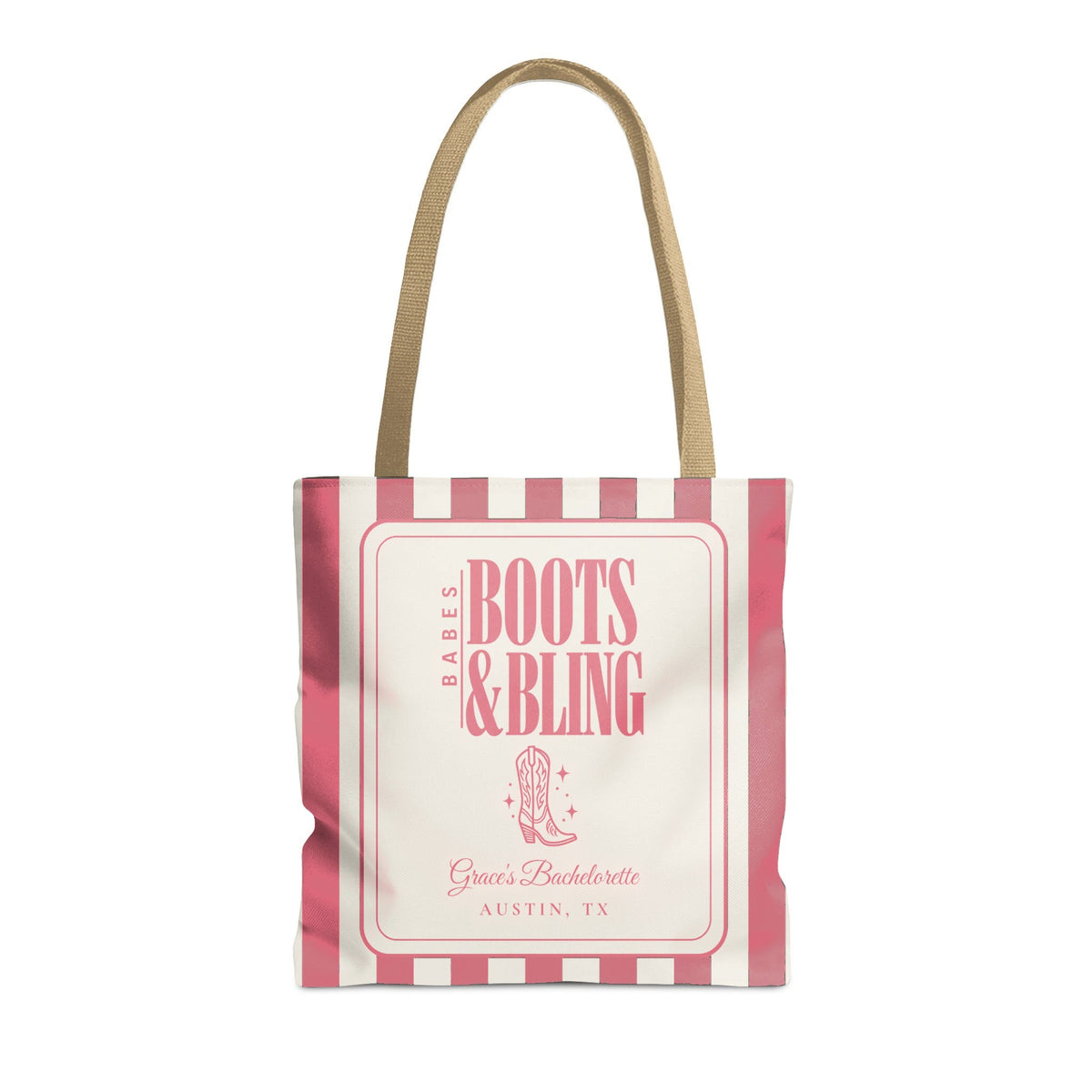 Boots & Bling striped tote bag, Watermelon