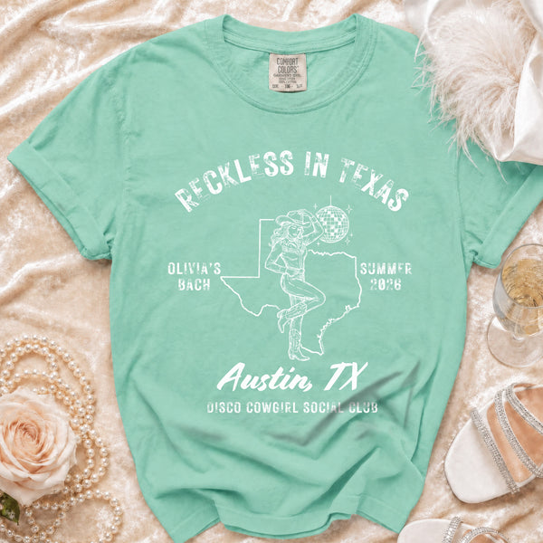 Reckless Rodeo Glam Texas T-shirt in Island Reef