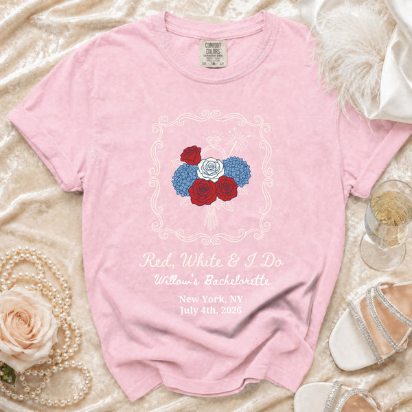 Red, White & I Do Celebration T-shirt in Blossom