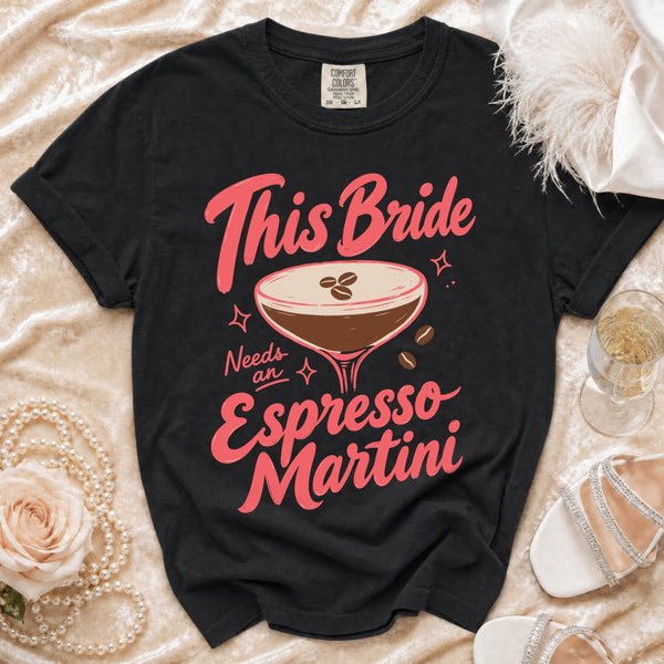 Bride Martini T-shirt in Black