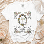 White t-shirt with "Last Splash Sarah's Bach Malibu, CA Summer 2026" design.