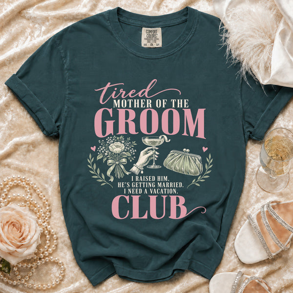 Groom Mother T-shirt in Blue Spruce