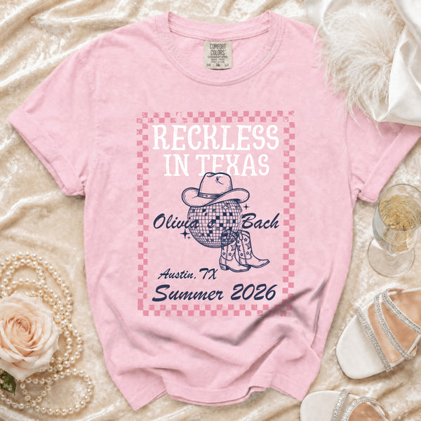 The Disco Cowgirl Bachelorette T-Shirt in Blossom