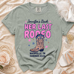 T-shirt for Jennifer's Bach, "Her Last Rodeo," Nashville TN Summer 2026.