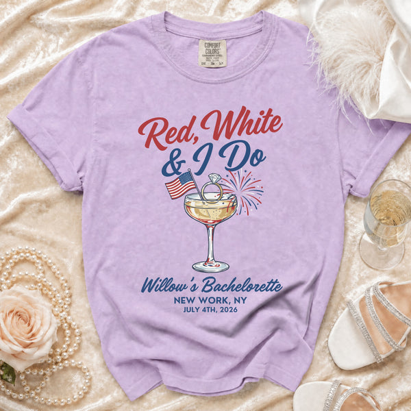 Red, White & I Do Celebration T-Shirt in Orchid