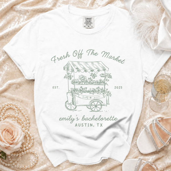 Fresh Off The Market Bachelorette T-Shirt in White