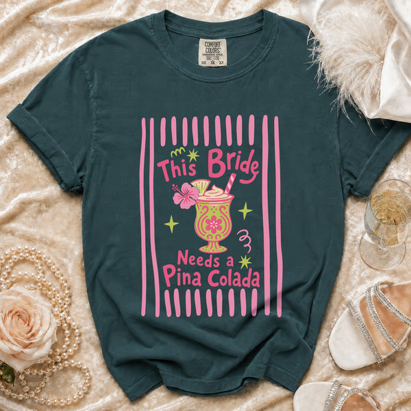 Bride Pina Colada T-shirt in Blue Spruce