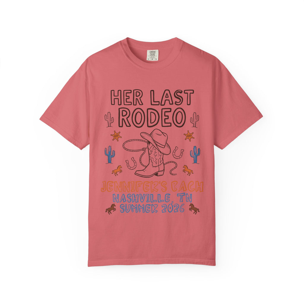 Her Last Rodeo t-shirt with cowboy boots and cactus graphic, Nashville text.