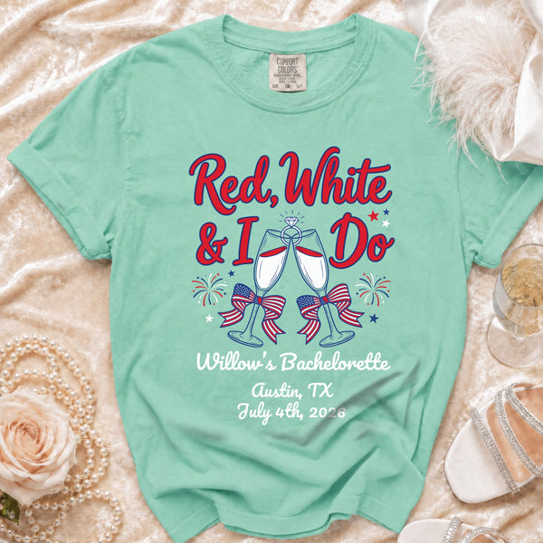 Red, White & I Do T-Shirt in Island Reef