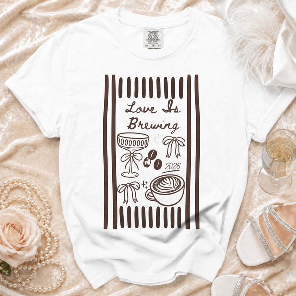 Love Is Brewing Latte Art T-Shirt in White