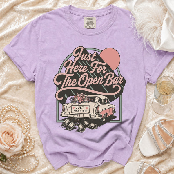 Open Bar Retro T-Shirt in Orchid
