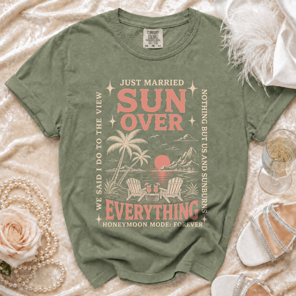 Just Married T-shirt in Moss