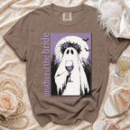 Ghost bride graphic with text "mother of the bride" and "Full of love. Full of wine. Full of scares."