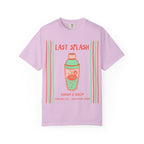 Lavender t-shirt with "Last Splash" and a cocktail shaker design.