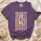 Purple t-shirt with "Spooky Season Bride Vibes" text and Halloween graphics.