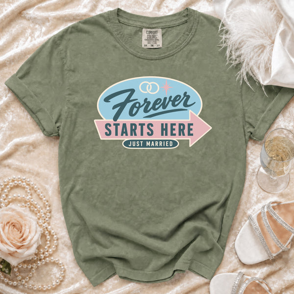 Forever Starts T-Shirt in Moss