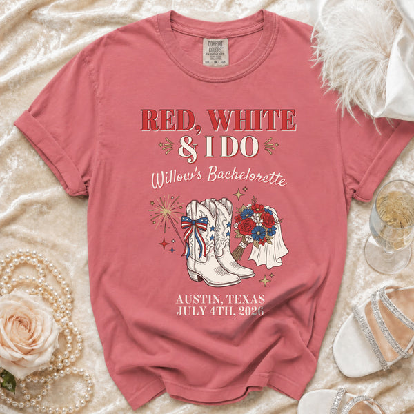 Red White & I Do Bachelorette T-Shirt in Watermelon