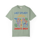 Last Splash Sarah's Bach text with tropical and cocktail illustrations.