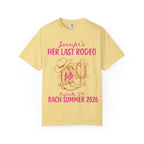 Yellow t-shirt with "Jennifer's Her Last Rodeo" and Nashville, TN Bach Summer 2026.