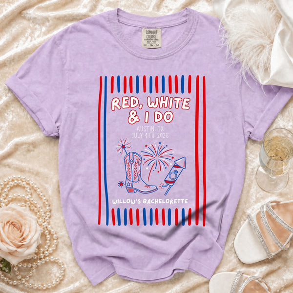 Red, White & I Do Celebration T-Shirt in Orchid