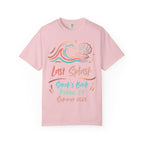 Pink t-shirt with "Last Splash Sarah's Bach Malibu CA Summer 2026" graphic.