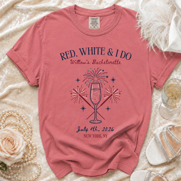 Red White & I Do Bachelorette T-shirt in Watermelon