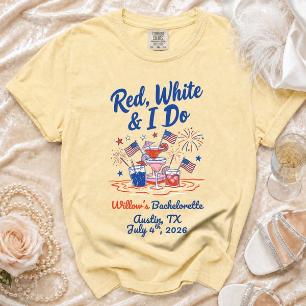 Red, White & I Do Bachelorette T-Shirt in Butter