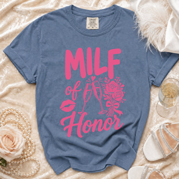 MILF Maid of Honor Tee in Blue Jean