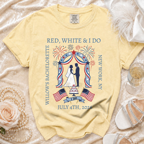Red, White & I Do Bachelorette T-Shirt in Butter