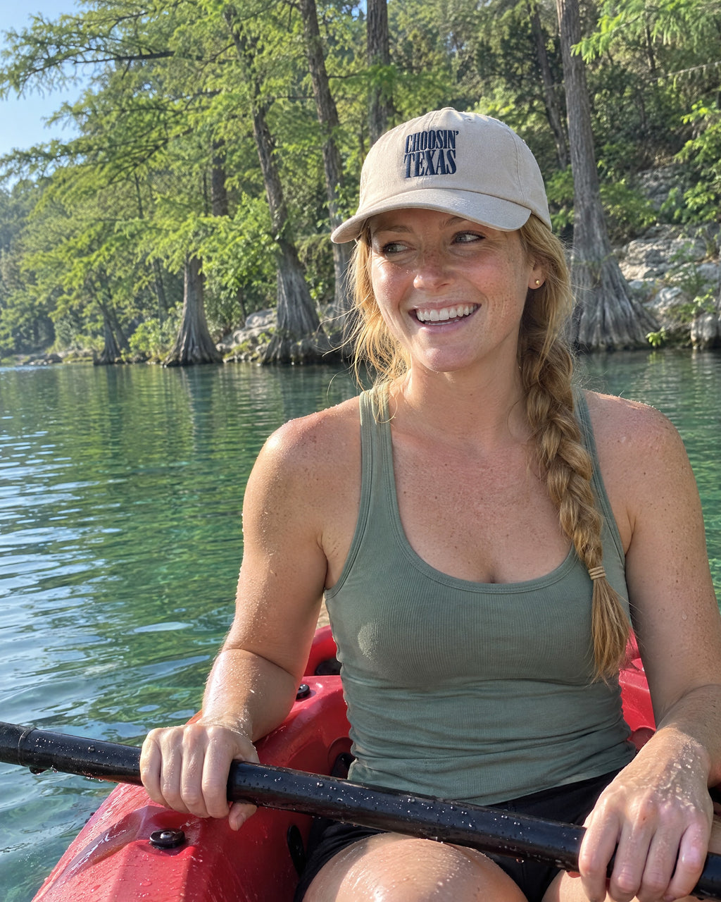 Choosin' Texas embroidered dad caps on a bachelorette trip with the crew
